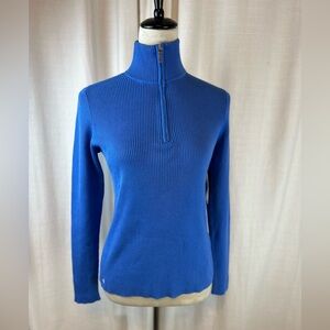 NEW Lauren Ralph Lauren Women's Classic Calais Blue Half-Zip Sweater M